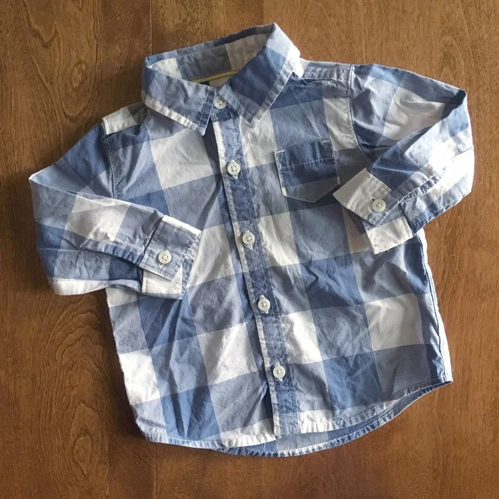 Carter's blue plaid shirt 9m
